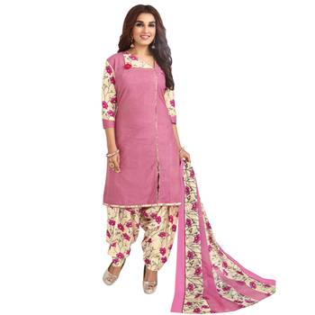 Pink printed cotton salwar 1