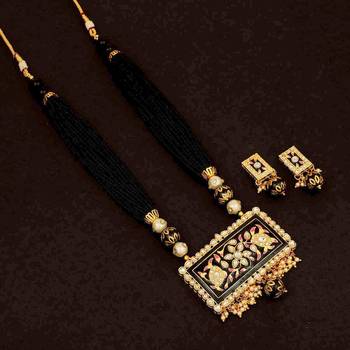 Meenakari Black Agate Necklace Sets 2