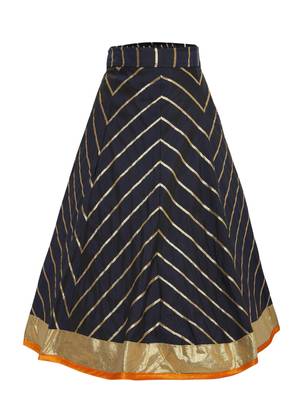 Girl'S   Blue Slik Lehenga Choli And Dupatta Set 3