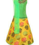 Girl'S   Blue Slik Lehenga Choli And Dupatta Set
