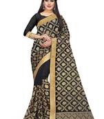Black  embroidered georgette saree with blouse
