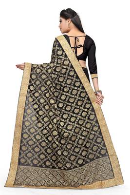 Black  embroidered georgette saree with blouse 3
