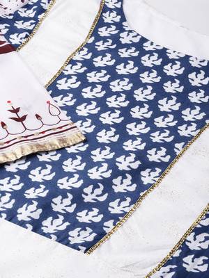 White printed cotton ethnic-kurtis 5