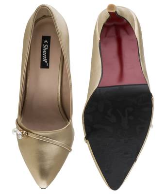 gold SHOES STILETTO HEELS PUMPS 4