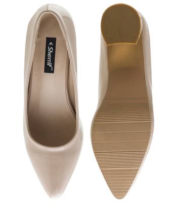 beige SHOES BLOCK HEELS PUMPS 4