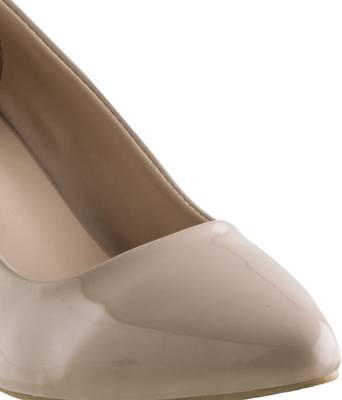 beige SHOES BLOCK HEELS PUMPS 5