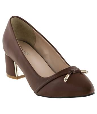 brown SHOES BLOCK HEELS PUMPS 1