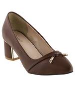 brown SHOES BLOCK HEELS PUMPS