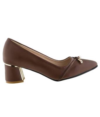 brown SHOES BLOCK HEELS PUMPS 2