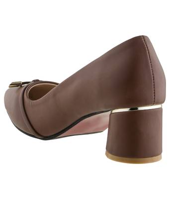 brown SHOES BLOCK HEELS PUMPS 3