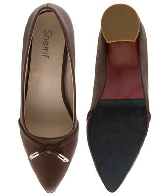 brown SHOES BLOCK HEELS PUMPS 4