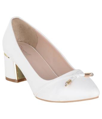 white SHOES BLOCK HEELS PUMPS 1