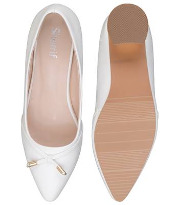 white SHOES BLOCK HEELS PUMPS 4