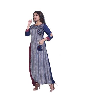 Blue embroidered Layered Kurta For Women 3