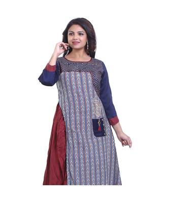 Blue embroidered Layered Kurta For Women 5