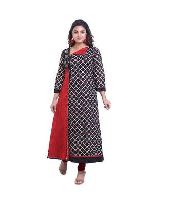 Brown & Red Long Kurta For Women 1