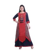 Designer Black  with Brown embroidered Layered Kurta For Women