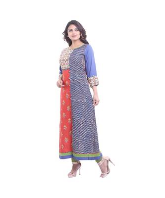 Cream Printed Designer A-line Kurta For Women 3