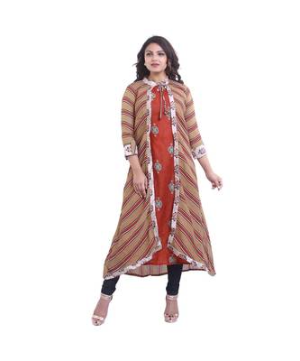 Designer orange jacket style Kurta For Women 1