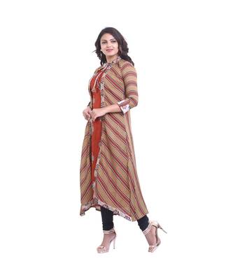 Designer orange jacket style Kurta For Women 3