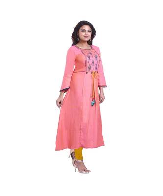 Designer pink anarkli Kurta For Women 2