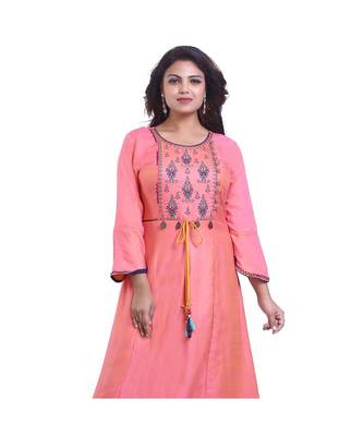 Designer pink anarkli Kurta For Women 5