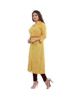 Designer Mustard Maxi Dress with Belt For Women 3