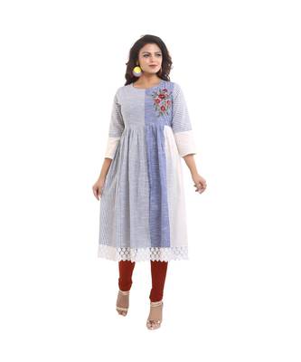 Designer blue long Kurta For Women 1