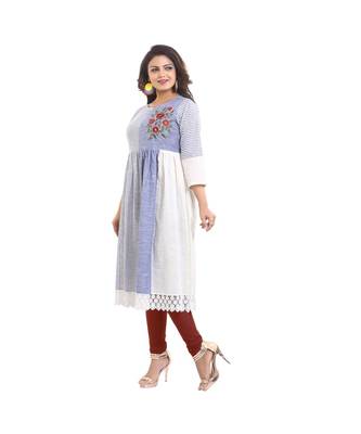 Designer blue long Kurta For Women 3