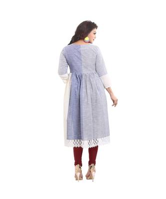 Designer blue long Kurta For Women 4