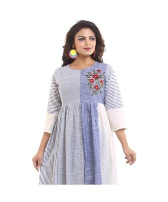 Designer blue long Kurta For Women 5