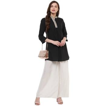 Black Printed Cotton Tunics 1