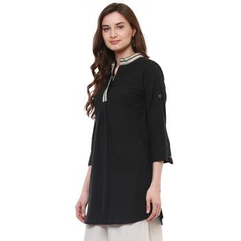 Black Printed Cotton Tunics 4
