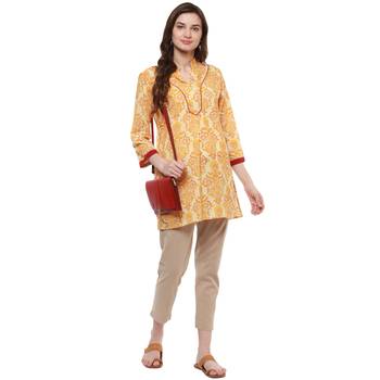 Yellow Printed Cotton Tunics 1