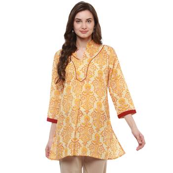 Yellow Printed Cotton Tunics 2