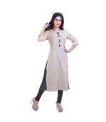 Cream kurta with attached jacket For Women