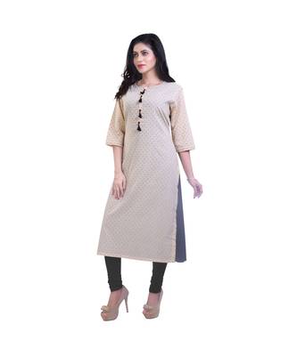 Cream kurta with attached jacket For Women 2