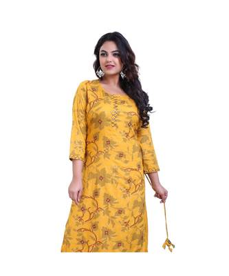 Mustard Attached Kurta With Jacket For Women 5