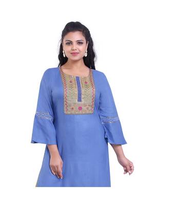 embroidered Kurta with Printed Palazzo  For Women 5