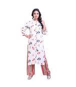 Red Kurta With Palazzo For Women