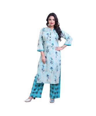 Floral print kura with Palazzo For Women 1