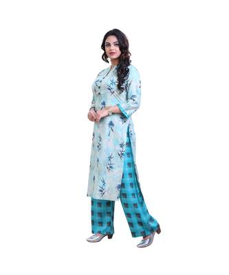 Floral print kura with Palazzo For Women 3