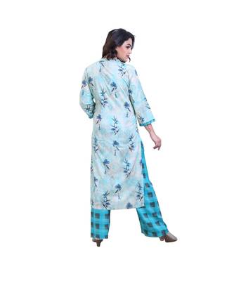 Floral print kura with Palazzo For Women 4