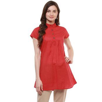 Red Printed Cotton Tunics 2