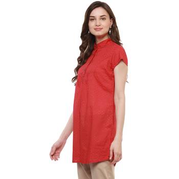 Red Printed Cotton Tunics 4