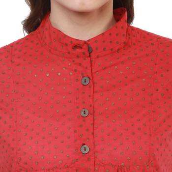 Red Printed Cotton Tunics 5