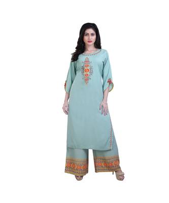 Embroidery Kurta with palazzo For Women 1