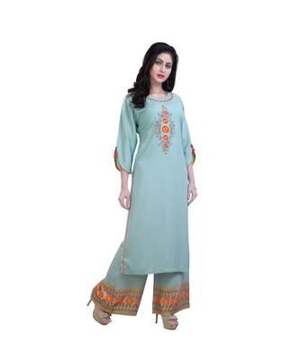 Embroidery Kurta with palazzo For Women 2