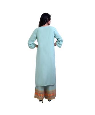 Embroidery Kurta with palazzo For Women 4