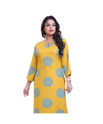 Mustard printed kurta & Palazzo For Women 5